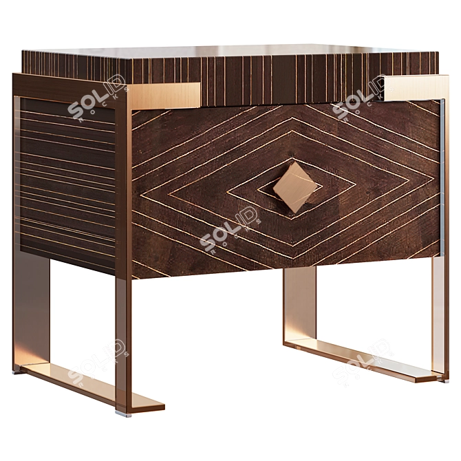 Mercer Golden Geometry Nightstand 3D model image 1