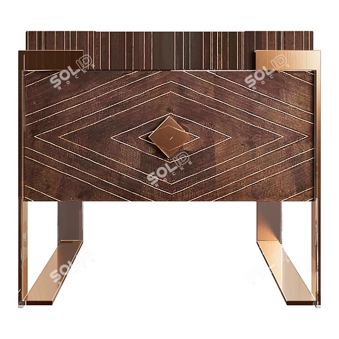 Mercer Golden Geometry Nightstand 3D model image 2