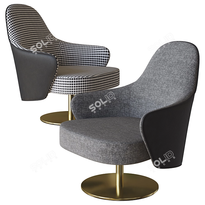 Reflex Ludwig Swivel Armchair 3D 3D model image 2