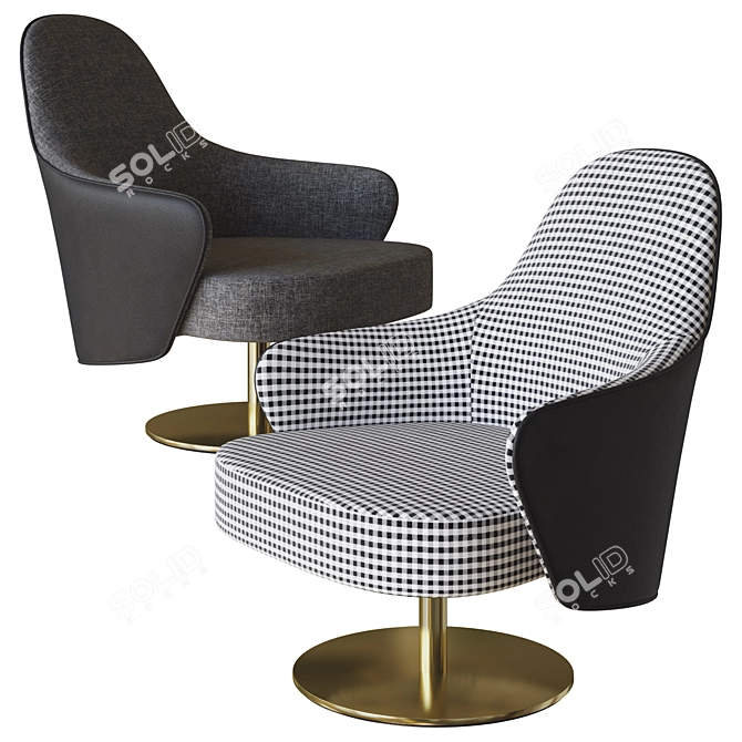 Reflex Ludwig Swivel Armchair 3D 3D model image 4