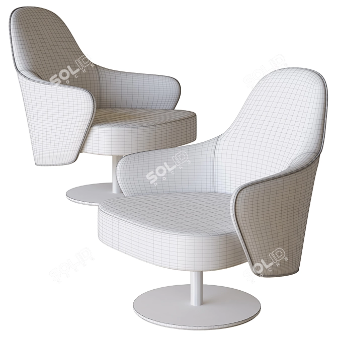 Reflex Ludwig Swivel Armchair 3D 3D model image 5