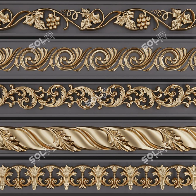 3D Trim Ornament Collection: 5 Models 3D model image 4