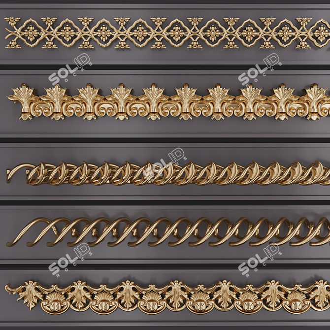 Trim Ornament 122 Bundle: 5 Ornaments 3D model image 1