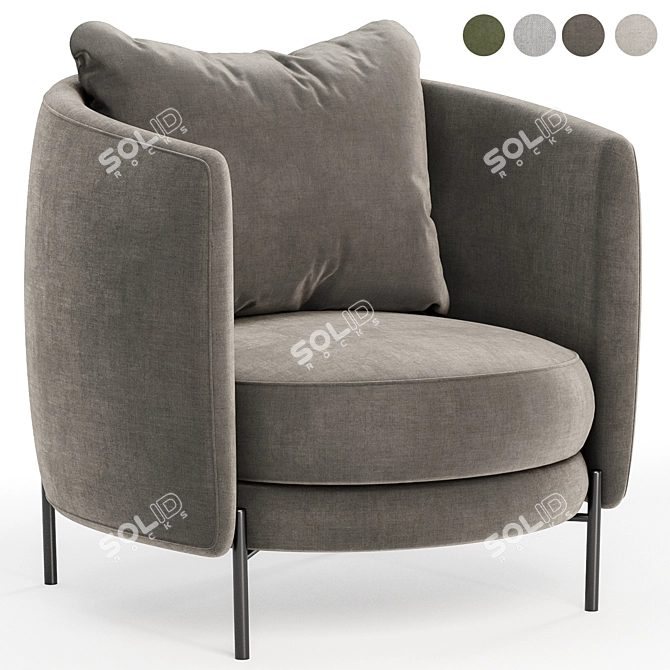 Tweed Fauteuil by E. Gallina 3D model image 2