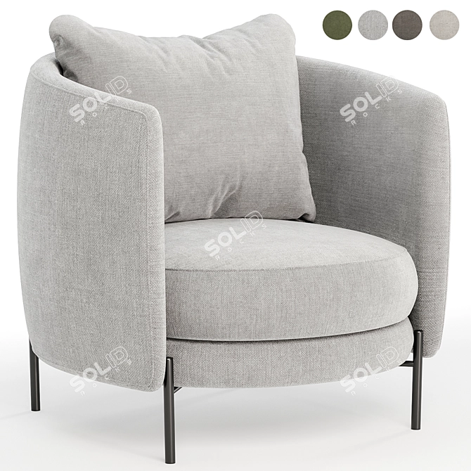 Tweed Fauteuil by E. Gallina 3D model image 3