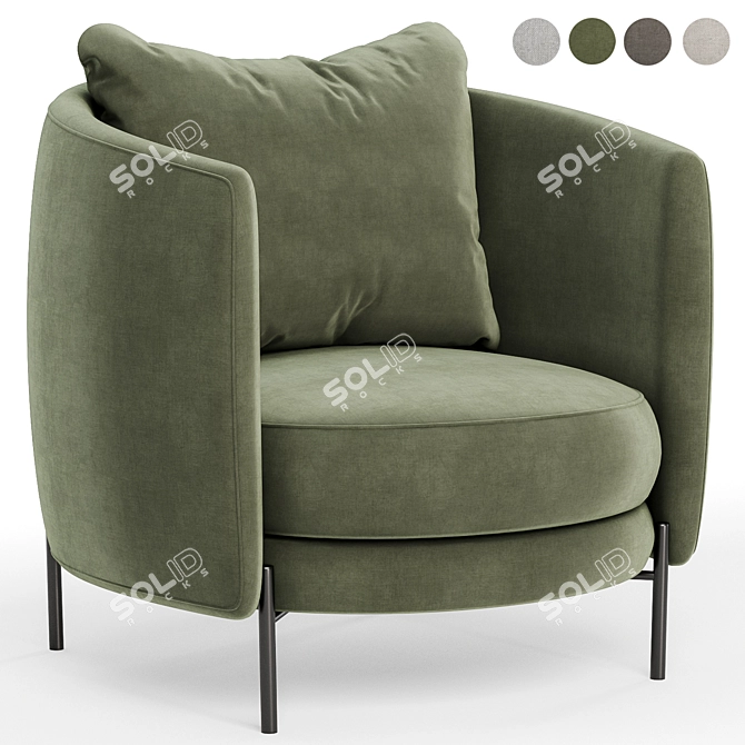 Tweed Fauteuil by E. Gallina 3D model image 4