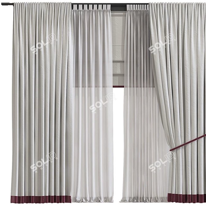 Refined Design Curtain Panel 3D model image 2