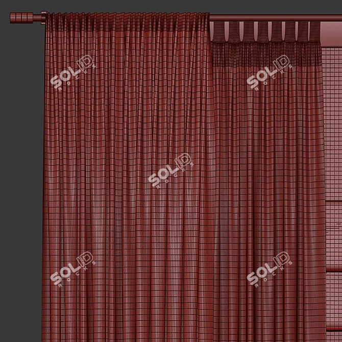 Refined Design Curtain Panel 3D model image 4