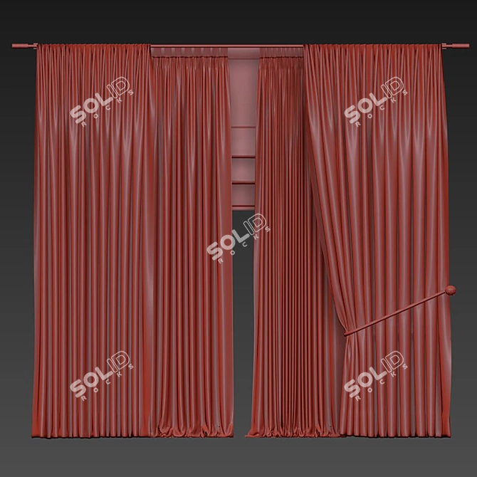 Refined Design Curtain Panel 3D model image 5