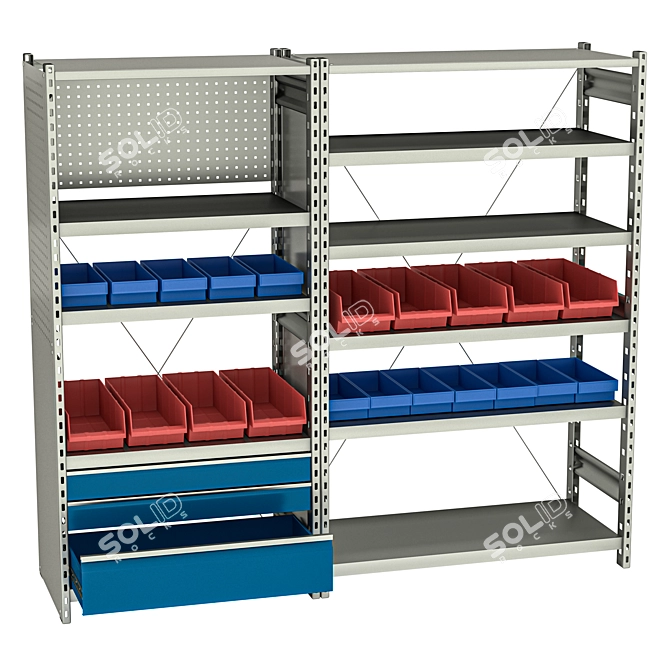 Metal Shelving Unit 3D model image 2