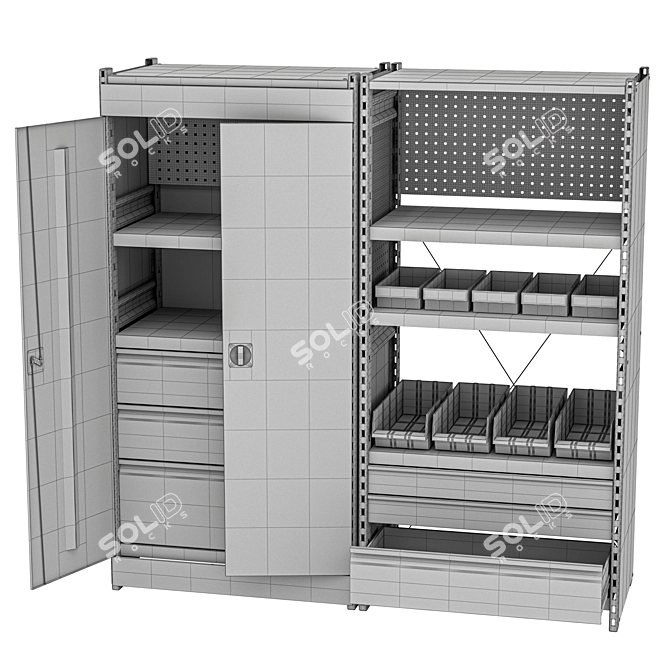 Metal Shelving Unit 3D model image 4