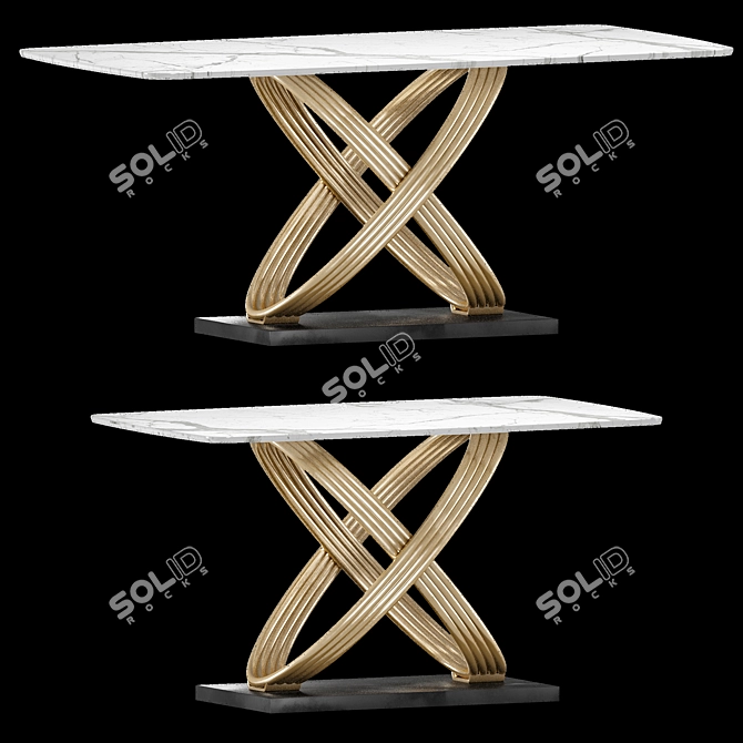 Designer Marble Table Lalume 3D model image 1