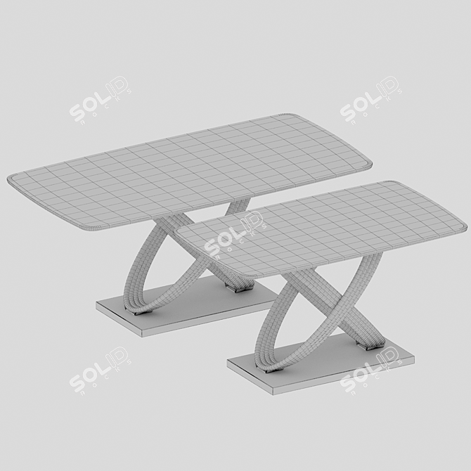 Designer Marble Table Lalume 3D model image 3