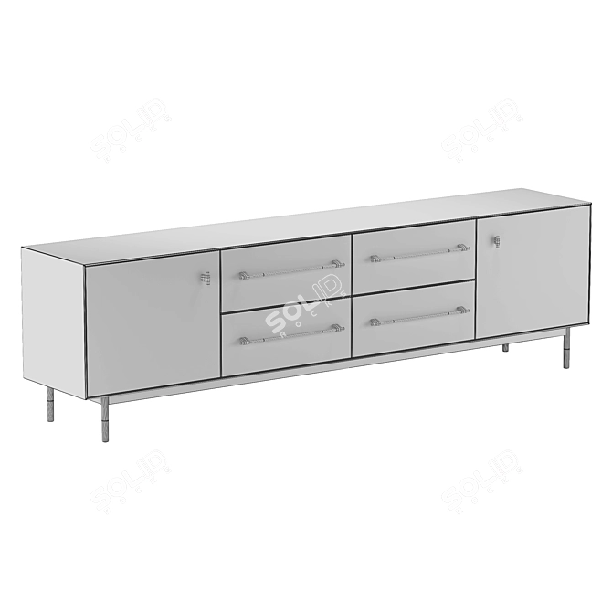 Luxury Bronze Credenza: 3D Model 3D model image 2
