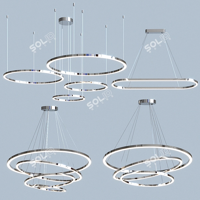 Sleek Cruise Collection Pendant Lamps 3D model image 9