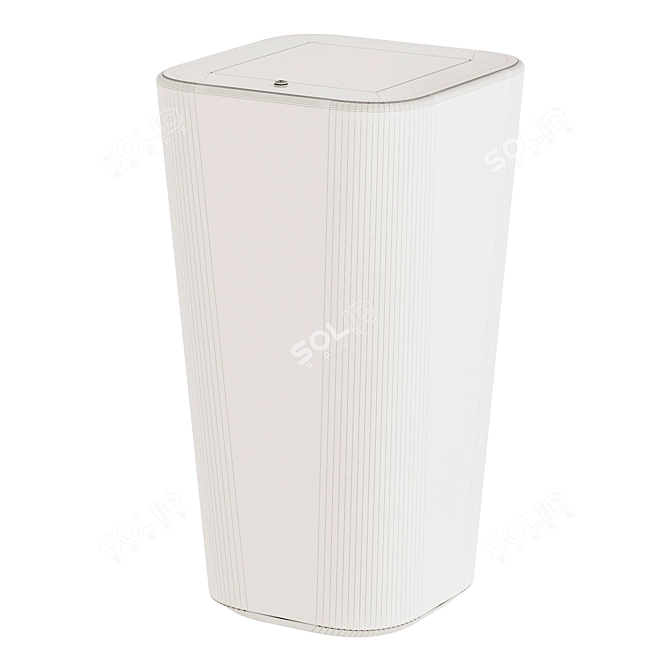 Urban Minimalist Concrete Trash Bin 3D model image 2