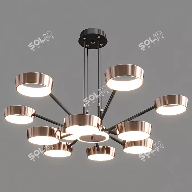 Dimmable LED Chandelier, Modern Design 3D model image 2