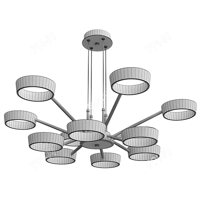Dimmable LED Chandelier, Modern Design 3D model image 3