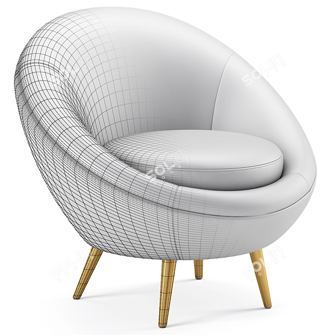 Modern Performance Velvet Accent Chair 3D model image 5