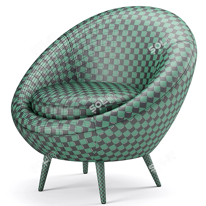 Modern Performance Velvet Accent Chair 3D model image 6