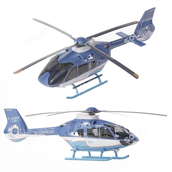 Airbus H135 Civil Helicopter Model 3D model image 1