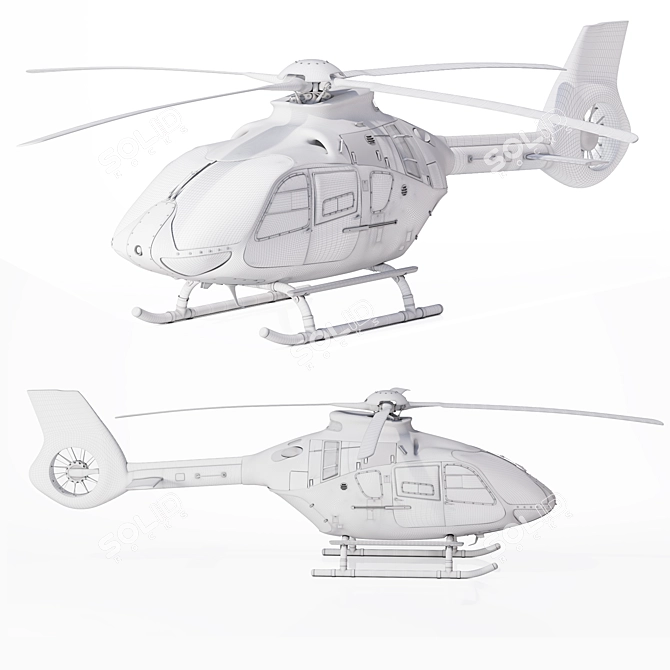 Airbus H135 Civil Helicopter Model 3D model image 3