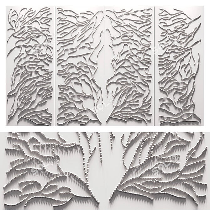 Modern Lighted Plaster Wall Panel 3D model image 1