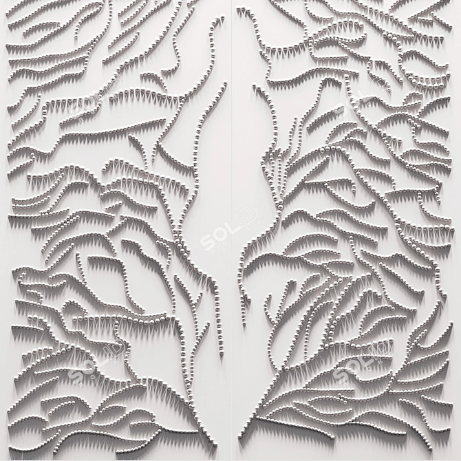 Modern Lighted Plaster Wall Panel 3D model image 2