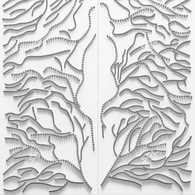 Modern Lighted Plaster Wall Panel 3D model image 3