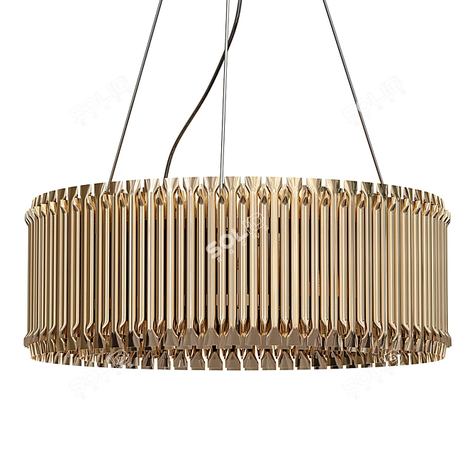 Elegant Round Suspension Light 3D model image 1