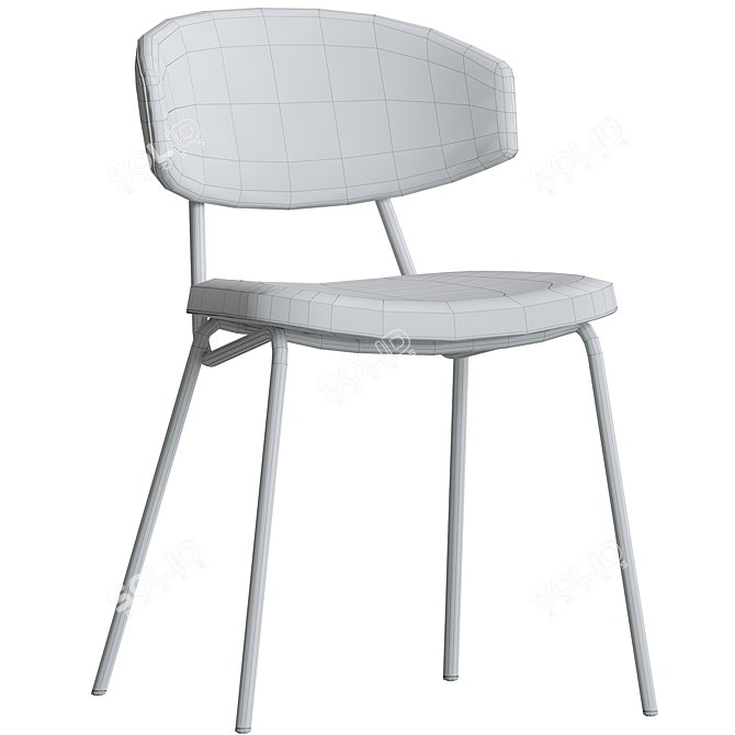 Sophia Modern Padded Chair Ensemble 3D model image 5