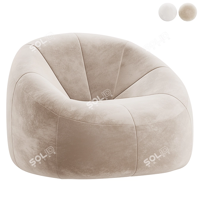 Modern Cozy Pumpkin Armchair 3D model image 1