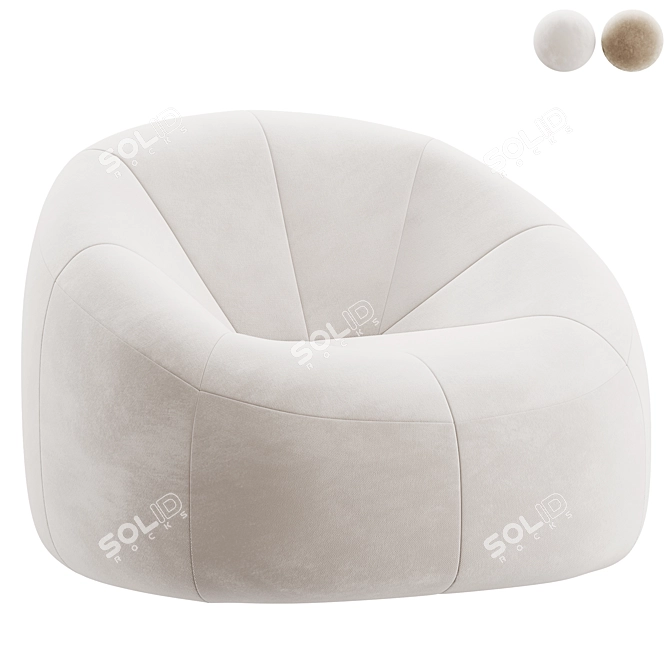 Modern Cozy Pumpkin Armchair 3D model image 2