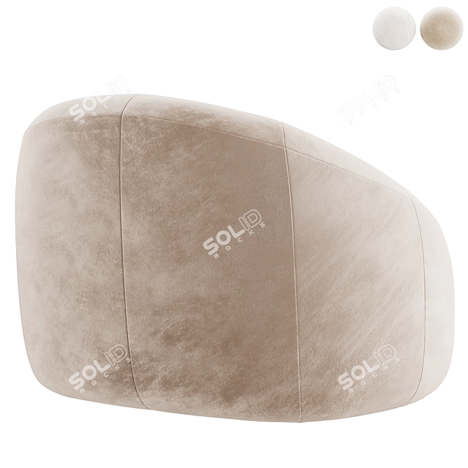 Modern Cozy Pumpkin Armchair 3D model image 3