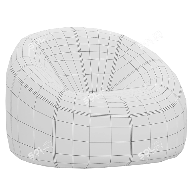 Modern Cozy Pumpkin Armchair 3D model image 4