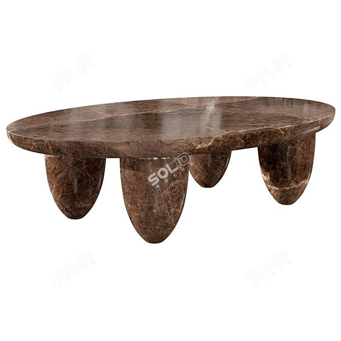 Luxury Marble Coffee Table Lunarys 3D model image 1
