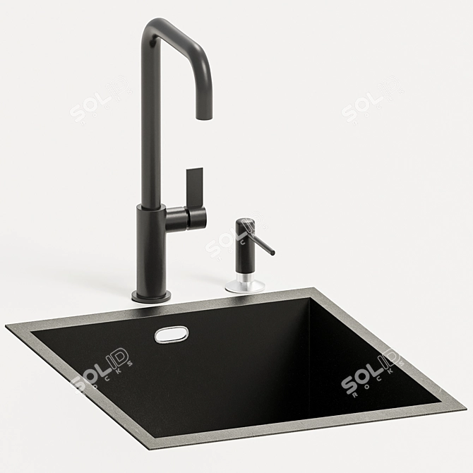 Modern Kitchen Sink Faucet Set 3D model image 2