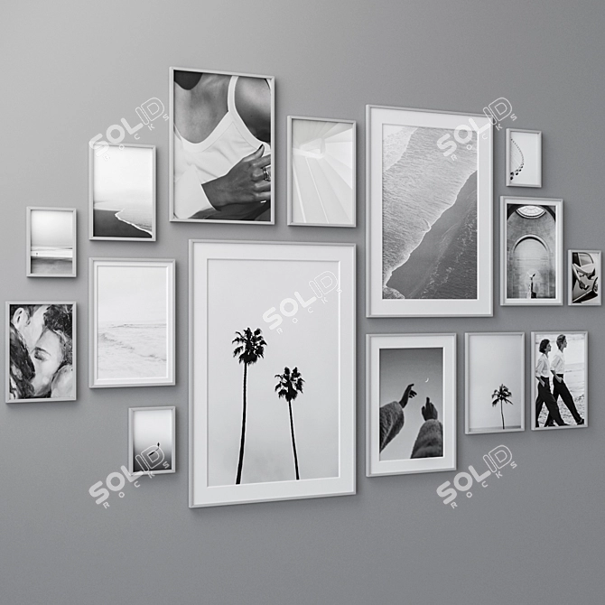 Set of Wall Pictures 1945 3D model image 2