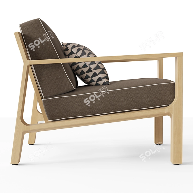 RHODES Teak Lounge Chair, Restoration Hardware 3D model image 5