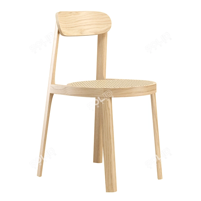 Brulla Stackable Wooden Chair 3D model image 1