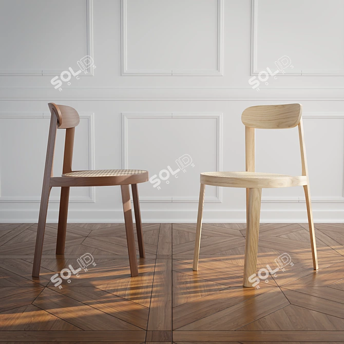 Brulla Stackable Wooden Chair 3D model image 3