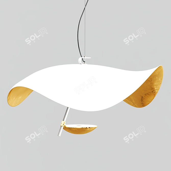 Sleek Metal Pendant Lighting Fixture 3D model image 3