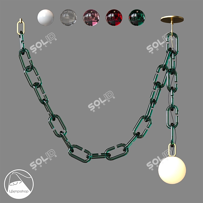 Colorful Pendant Canopy Lamp 3D model image 1