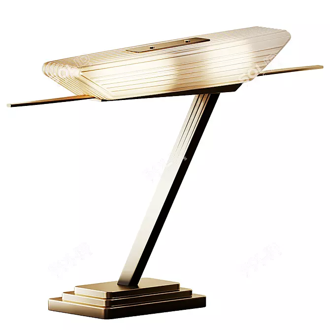 Modern Glaive Table Lamp in Brass 3D model image 1