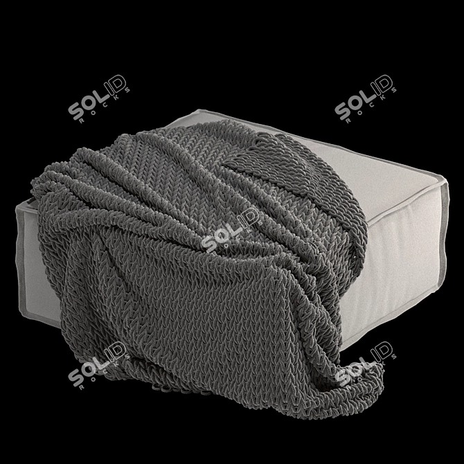 Vento Modular Poufs with Blanket 3D model image 4