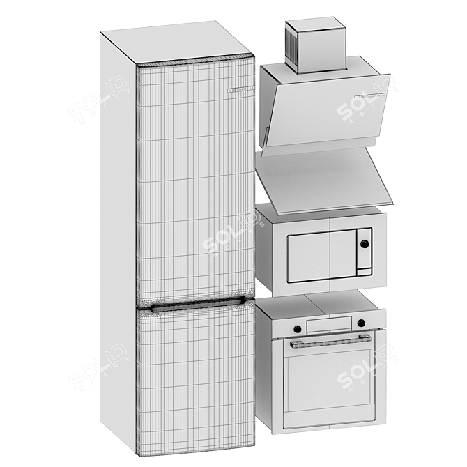 Bosch Kitchen Appliance Set 3D model image 7