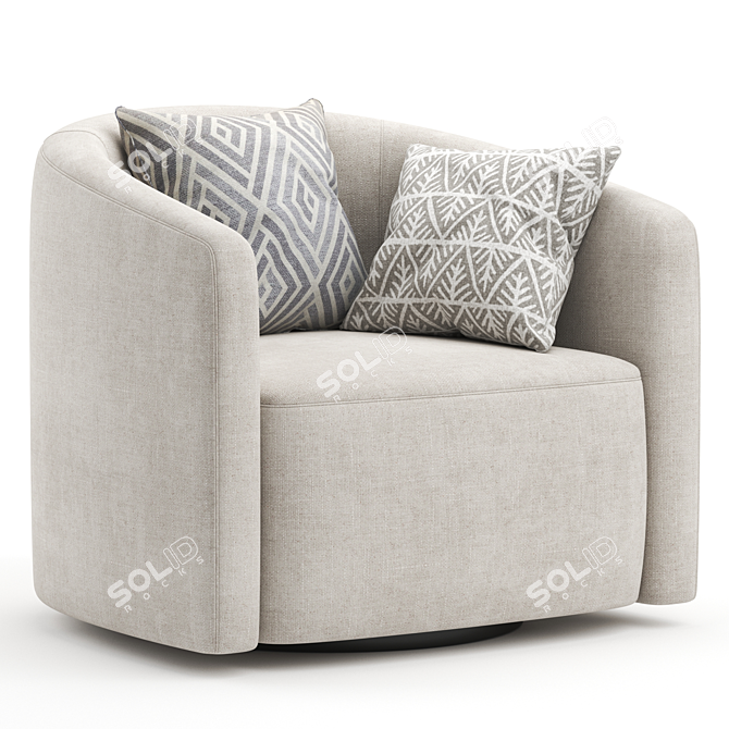 Modern Swivel Armchair Mila 3D model image 1