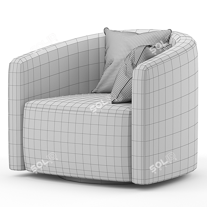 Modern Swivel Armchair Mila 3D model image 4