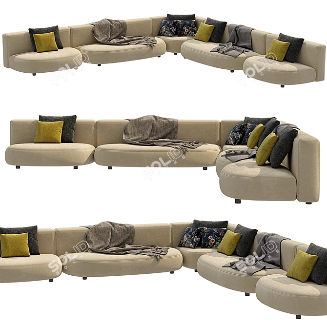 Sleek Modern Litos Sofa Design 3D model image 1