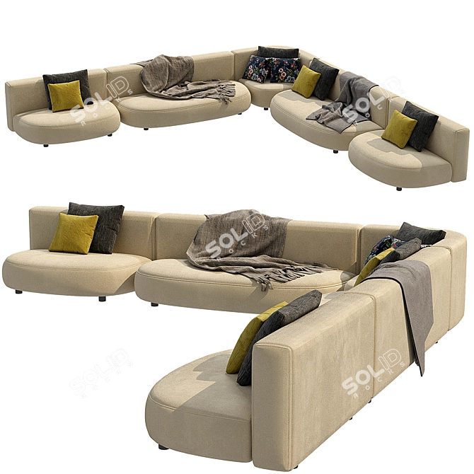 Sleek Modern Litos Sofa Design 3D model image 2